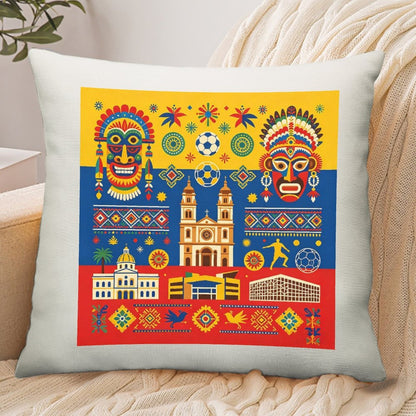 100% Polyester Pillowcase , World Cup Colombia Graphic Pillowcase with Unique Design, Perfect for Bedroom, Dorm and a Nice Gift