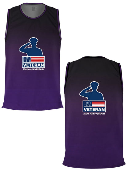 Custom Adult Basketball Jersey Personalized Print Basketball Top, USA 250th. Veteran Graphic