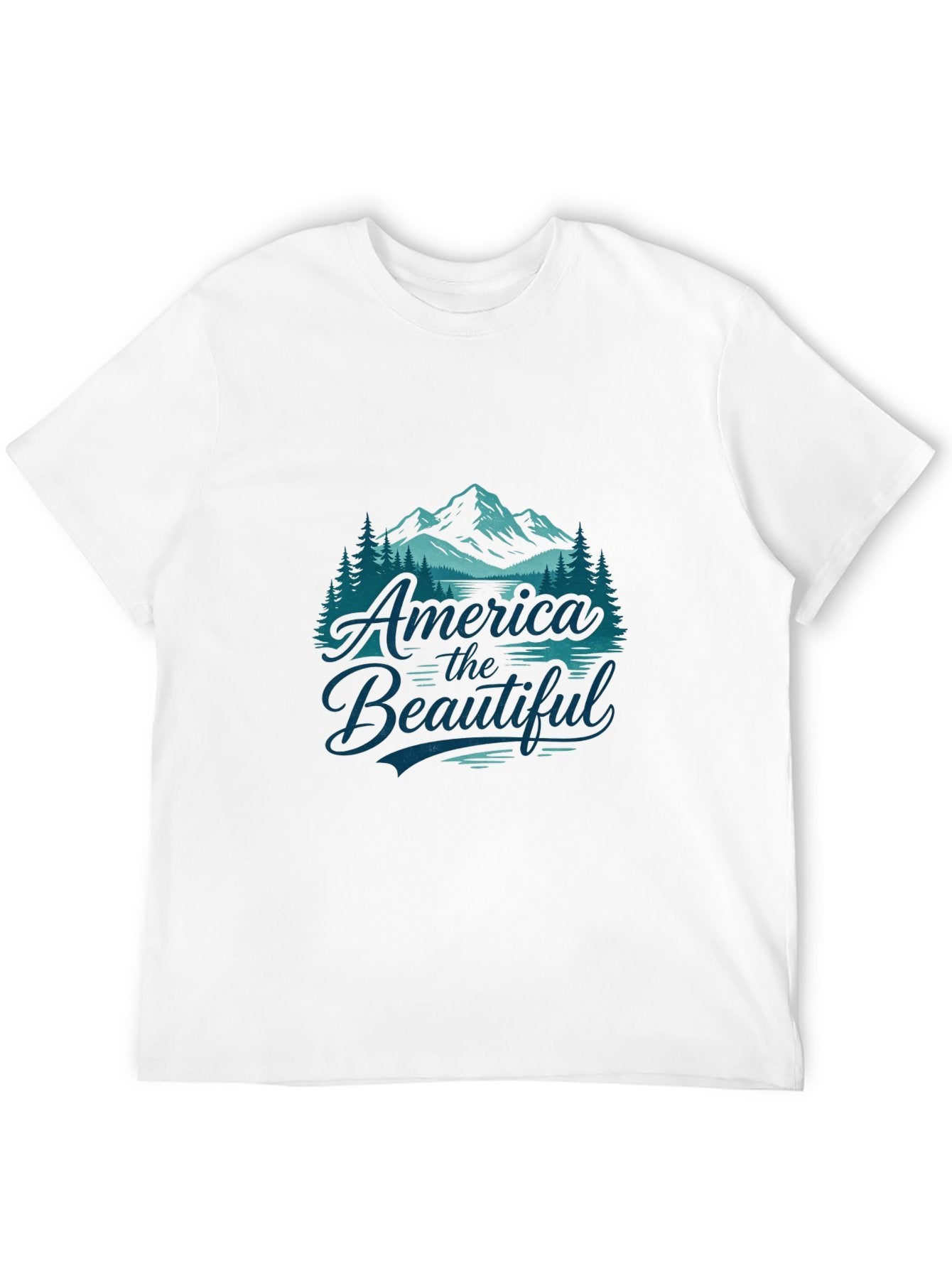 180g Pure Cotton Men's and Women's USA 250th. "America the Beautiful" Graphic T-Shirt, USA Casual Cotton Tee