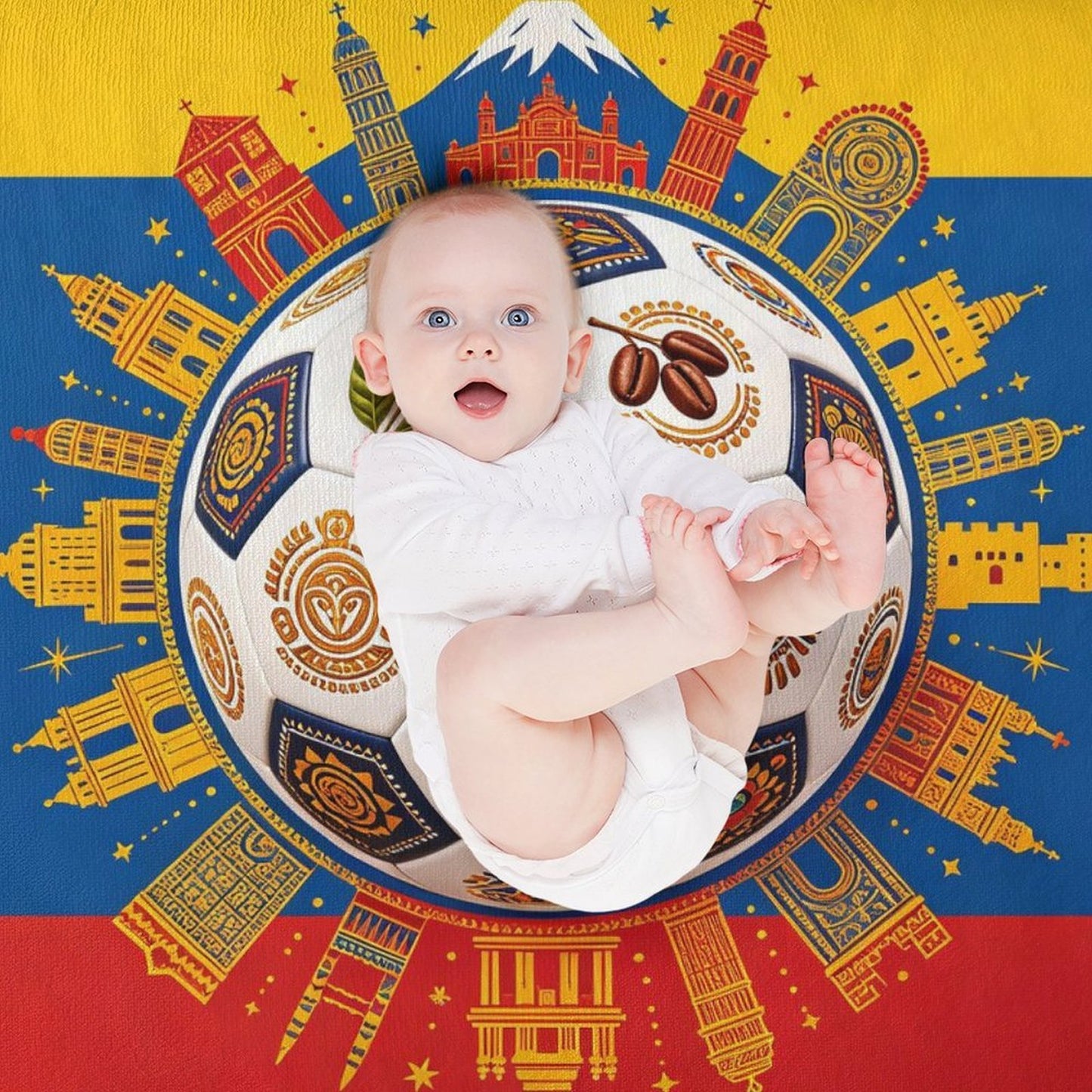 30"x40" 280gsm Flannel + 220gsm Sherpa Fleece Blanket World Cup Colombia Graphic Blanket, Soft Cover for Daily Use