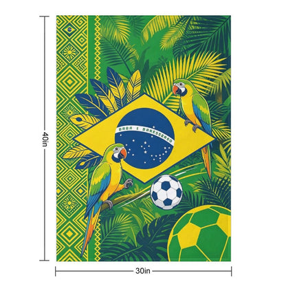 30" x 40" Polyester Blanket World Cup Brazil Graphic Blanket for Sofa & Relaxation