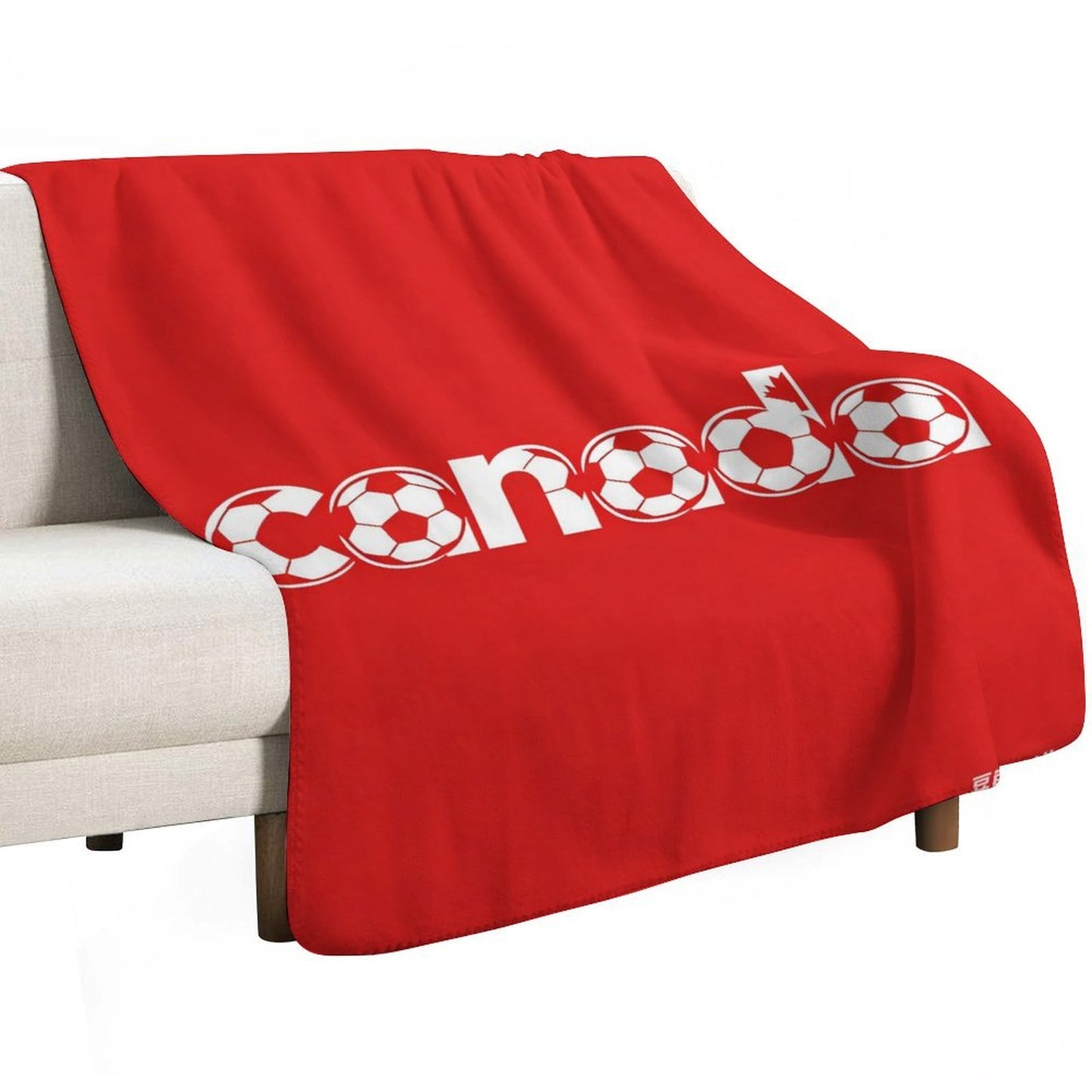 30"x 40" 280gsm Flannel + 220gsm Sherpa Fleece Blanket World Cup Canada  Graphic Blanket, Soft Cover for Daily Use