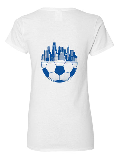 Pure Cotton V-neck Women's World Cup City Graphic T-Shirt, USA Casual Cotton Tee
