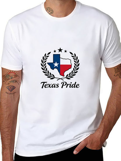 180g Pure Cotton Men's and Women's Texas State Pride Graphic T-Shirt, USA Casual Cotton Tee