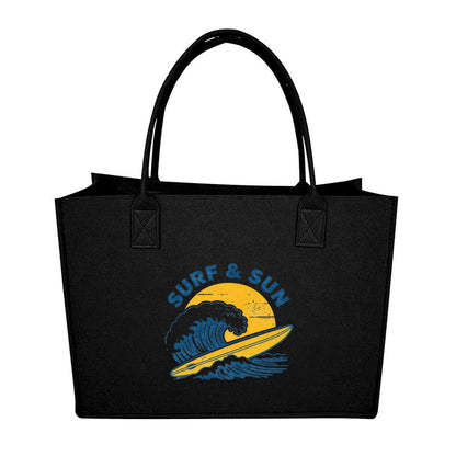 15.7"x11.8"x5.9" Eco-Friendly Felt Reusable Bag, Custom Logo & Pattern Printed Tote Bag, Multi-purpose Grocery & Travel Bag