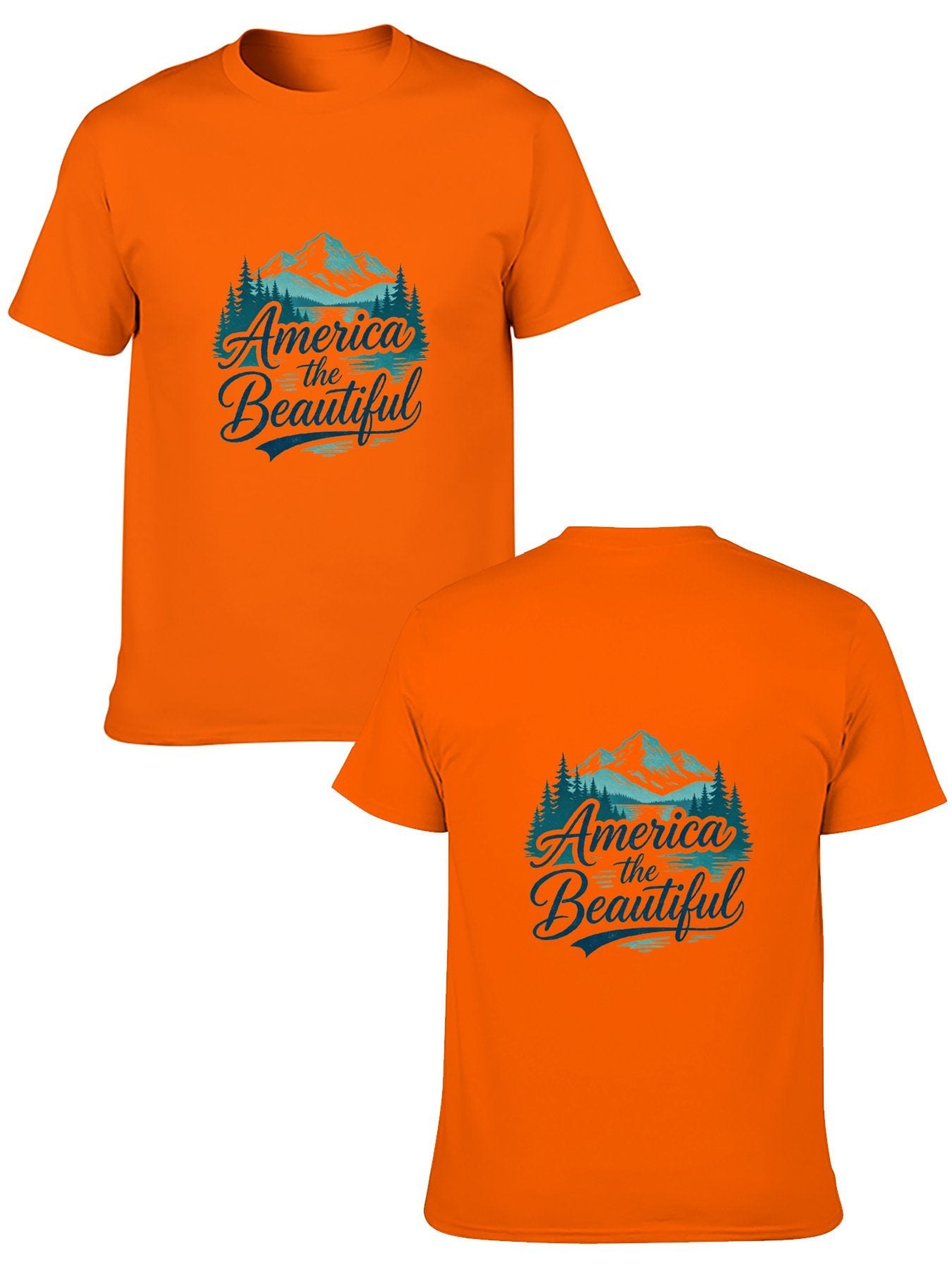 180g Pure Cotton Men's and Women's USA 250th. "America the Beautiful" Graphic T-Shirt, USA Casual Cotton Tee