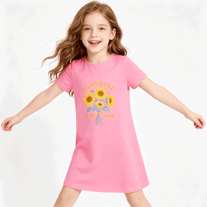 Funny Graphic Girls' Dress, Soft Breathable Fabric, Perfect Birthday Gift for Little Girls