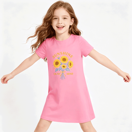 Funny Graphic Girls' Dress, Soft Breathable Fabric, Perfect Birthday Gift for Little Girls