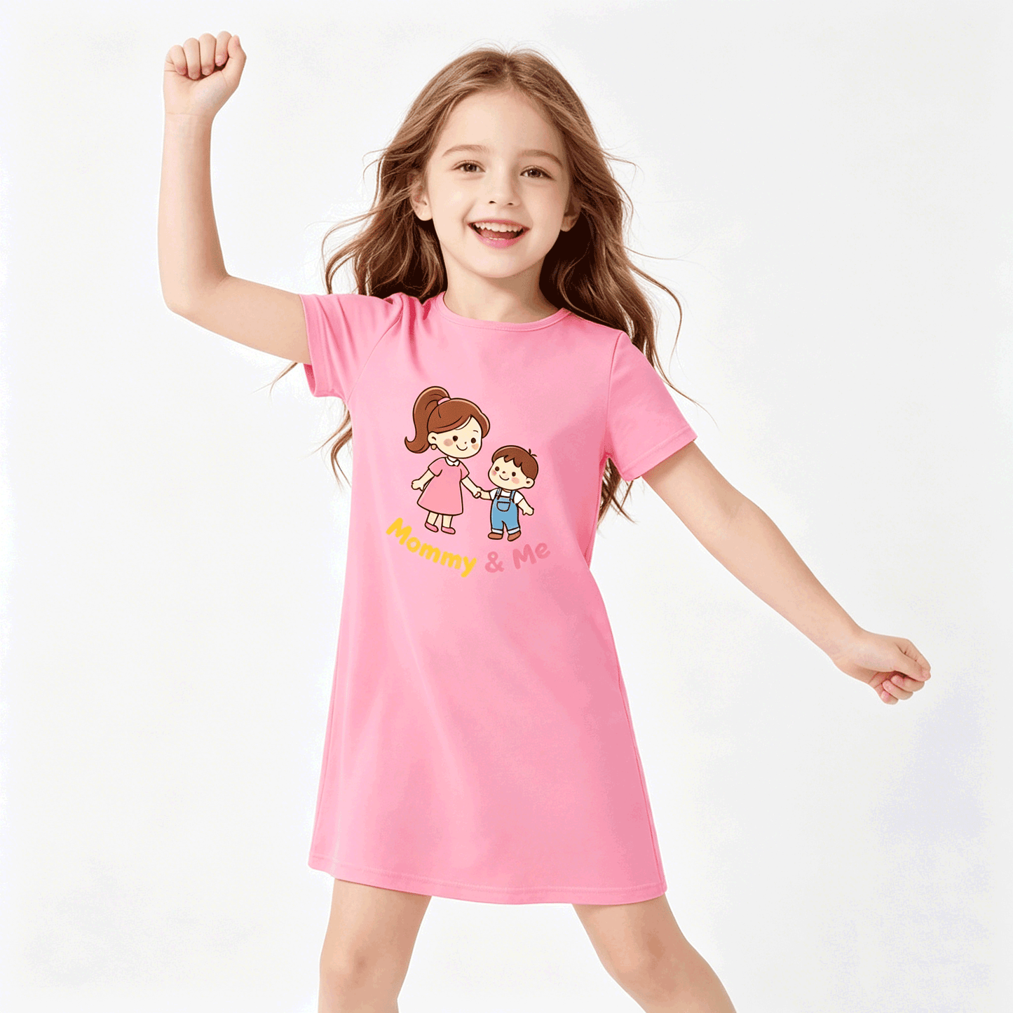Funny Graphic Girls' Dress, Soft Breathable Fabric, Perfect Birthday Gift for Little Girls