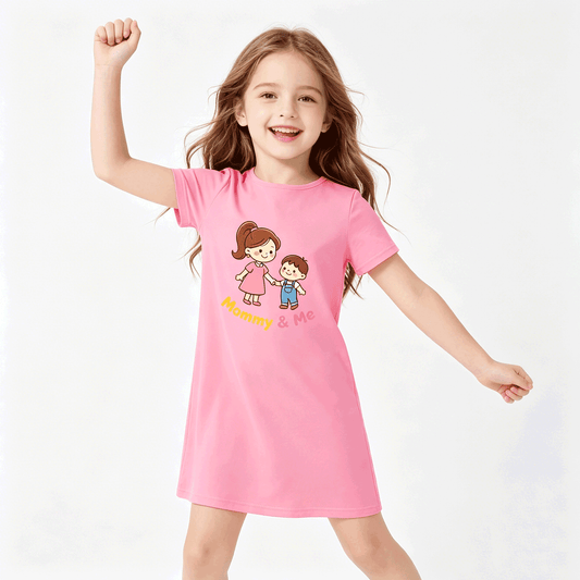 Funny Graphic Girls' Dress, Soft Breathable Fabric, Perfect Birthday Gift for Little Girls