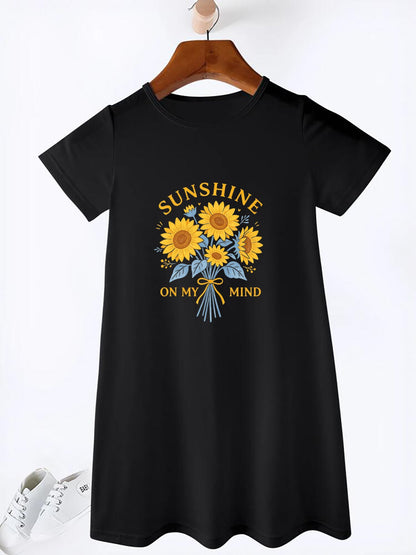 Funny Graphic Girls' Dress, Soft Breathable Fabric, Perfect Birthday Gift for Little Girls