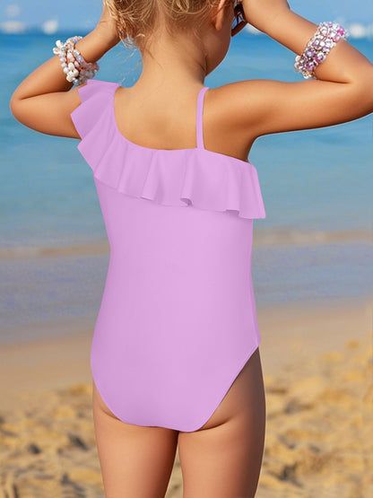 Printed Ruffled One Piece Swimsuit, Cute Summer Bathing Suit for Girls Beach Pool Party