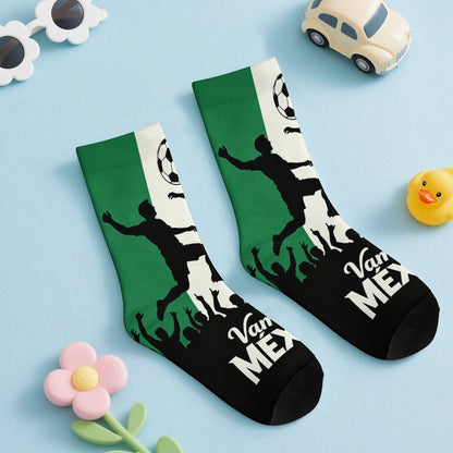 Boys & Girls Full Graphic Printed Socks ,World Cup 2026 Mexico Graphic, Stretchy Casual Socks for Children(5) Style S