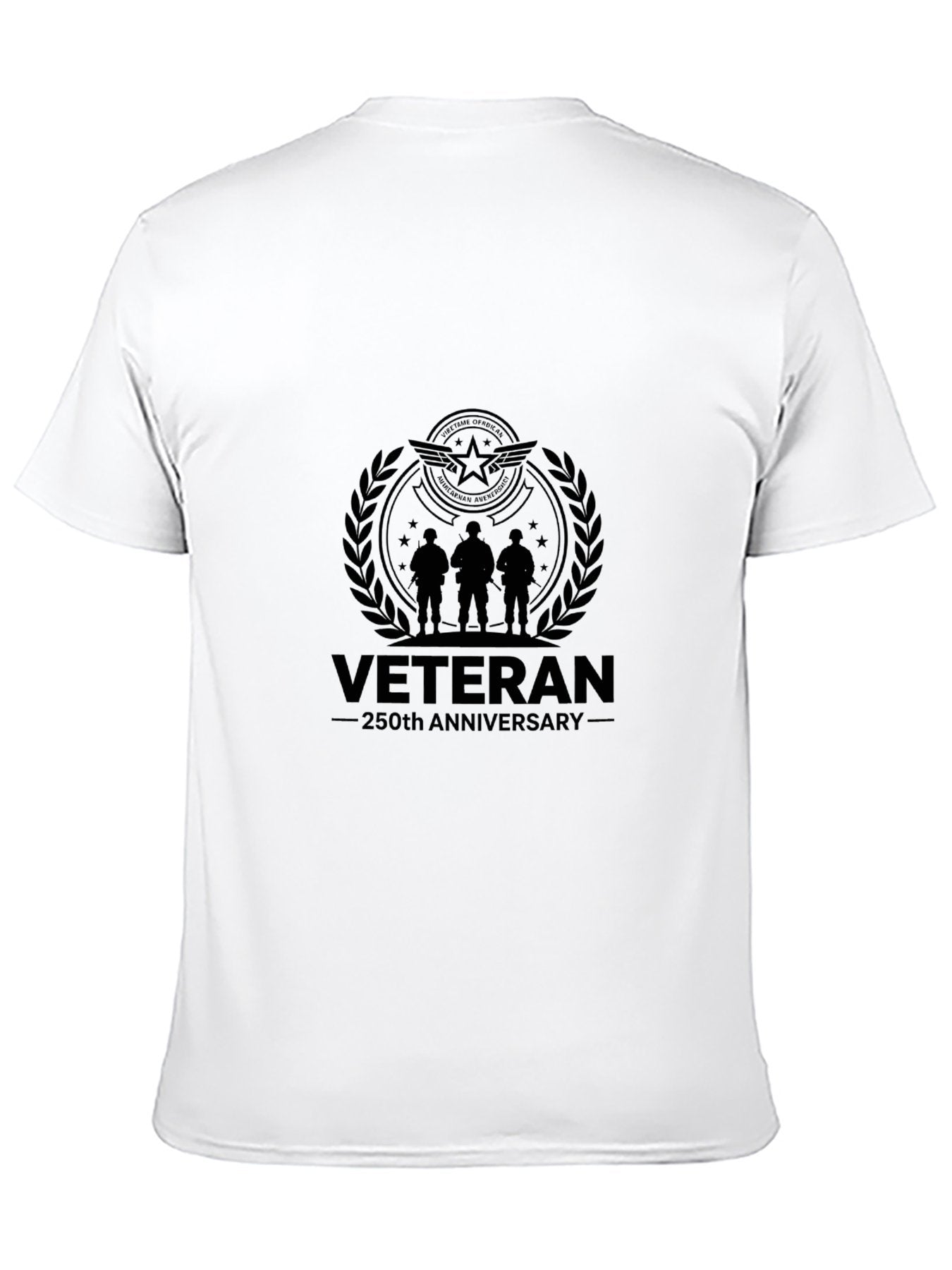 180g Pure Cotton Men's and Women's Patriotic "Veteran" Graphic Casual Cotton Tee for Daily Wear