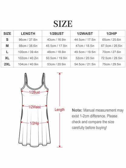 Floral Printed Customize Women's Graphic Strap Dress, Casual Sleeveless Summer Dress