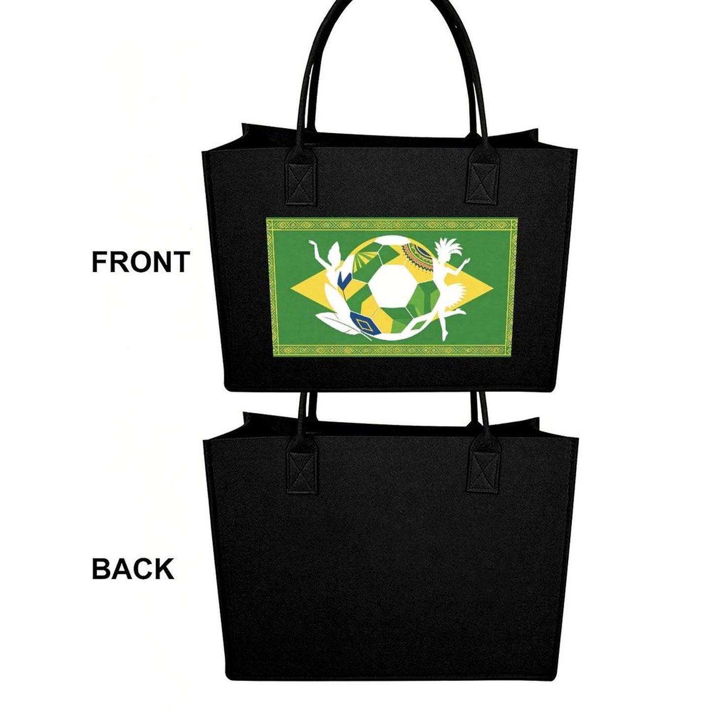 15.7"x11.8"x5.9" Eco-Friendly Felt Reusable Bag, Custom Logo & Pattern Printed Tote Bag, Multi-purpose Grocery & Travel Bag