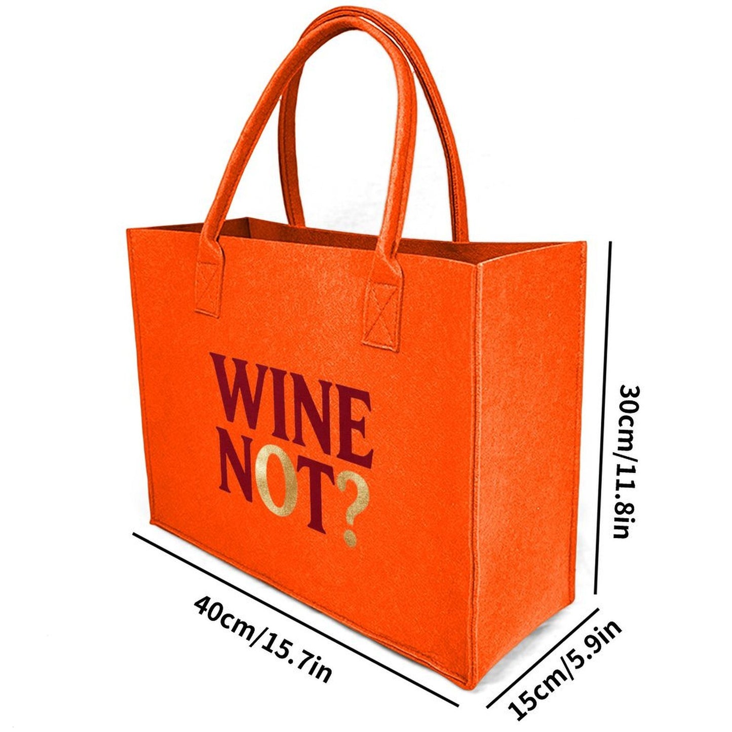 15.7"x11.8"x5.9" Eco-Friendly Felt Reusable Bag, Custom Logo & Pattern Printed Tote Bag, Multi-purpose Grocery & Travel Bag