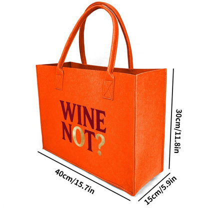 15.7"x11.8"x5.9" Eco-Friendly Felt Reusable Bag, Custom Logo & Pattern Printed Tote Bag, Multi-purpose Grocery & Travel Bag