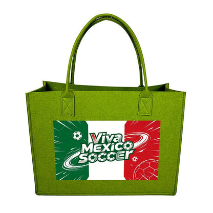 15.7"x11.8"x5.9" Eco-Friendly Felt Reusable Bag, Custom Logo & Pattern Printed Tote Bag, Multi-purpose Grocery & Travel Bag