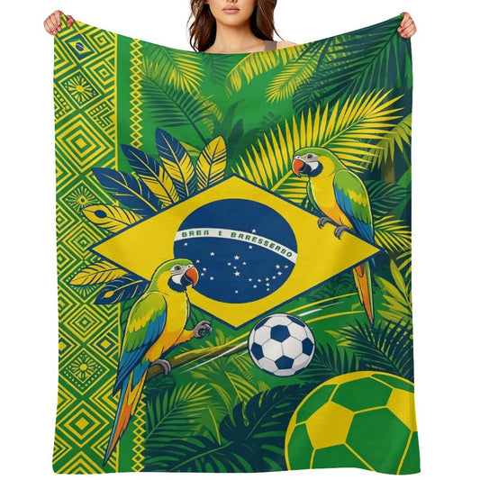 30" x 40" Polyester Blanket World Cup Brazil Graphic Blanket for Sofa & Relaxation