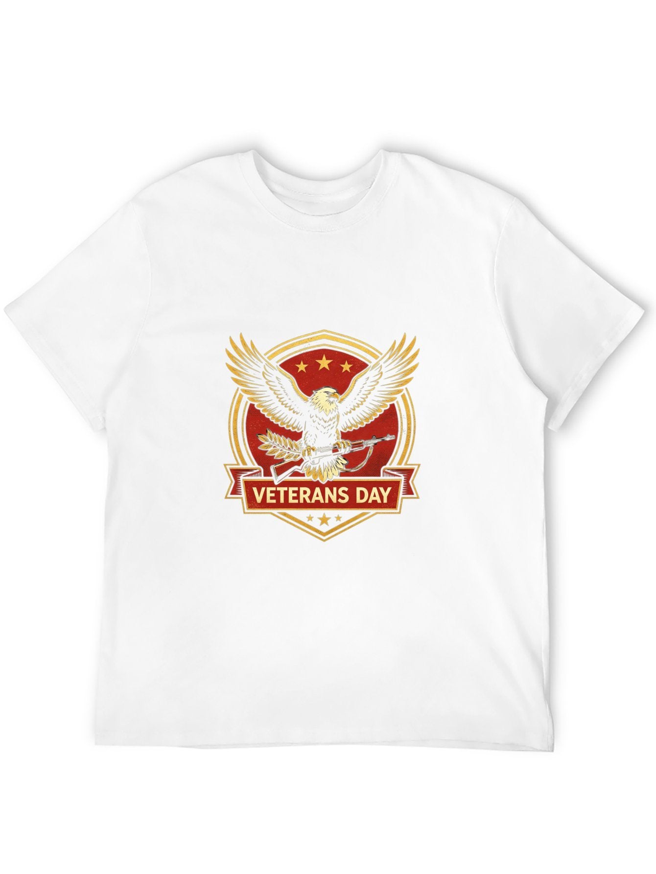 180g Pure Cotton Men's and Women's Patriotic "Veterans Day" Graphic T-Shirt, USA Casual Cotton Tee