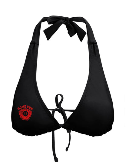 Custom Print Halter Bikini Top Women, Adjustable Halter Swim Top,Patterned Bathing Suit Top