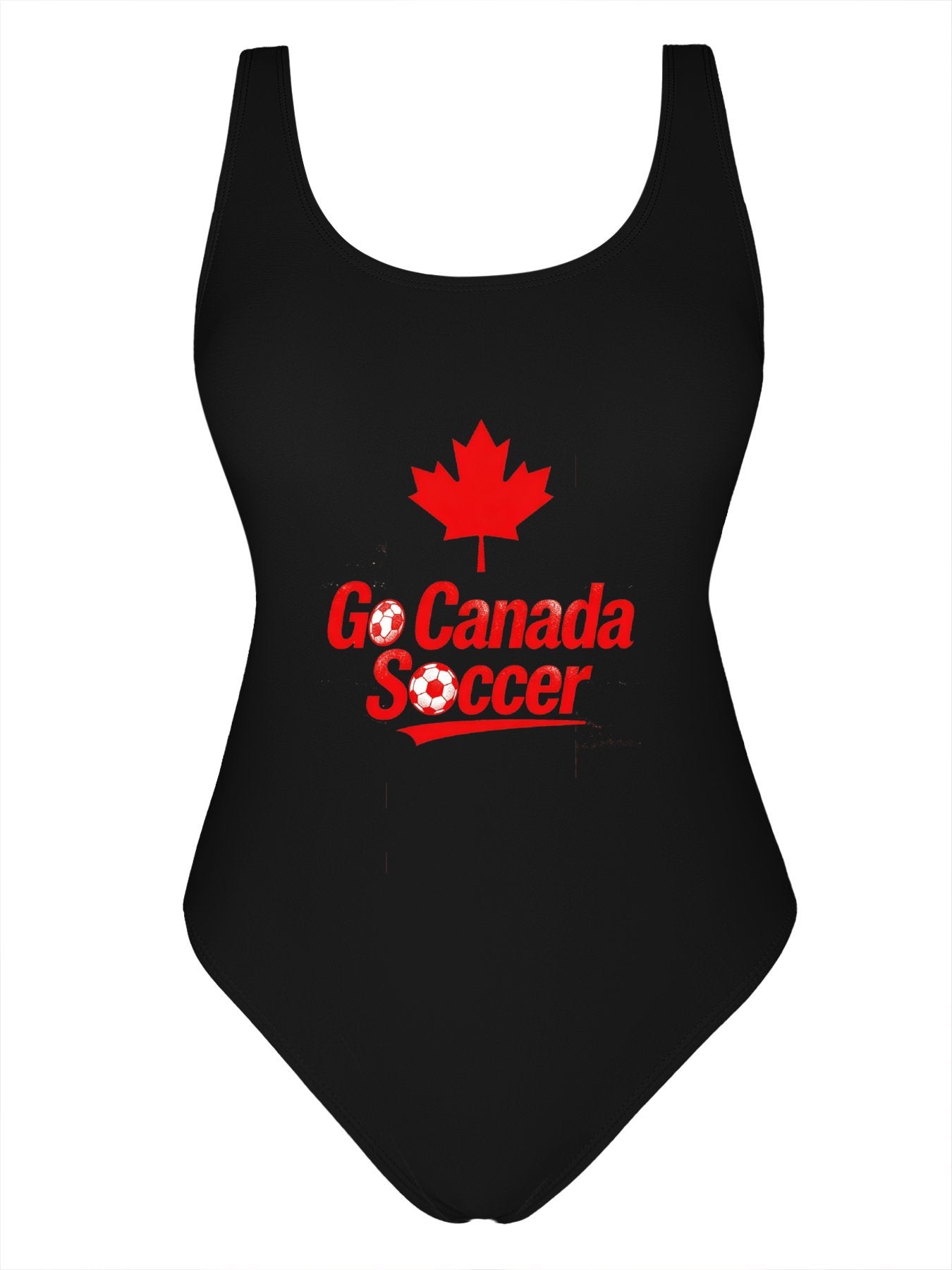 Unique World Cup 2026 Canada Soccer Graphic One Piece Swimsuit, Trendy Outfit for Beach Pool & Vacation