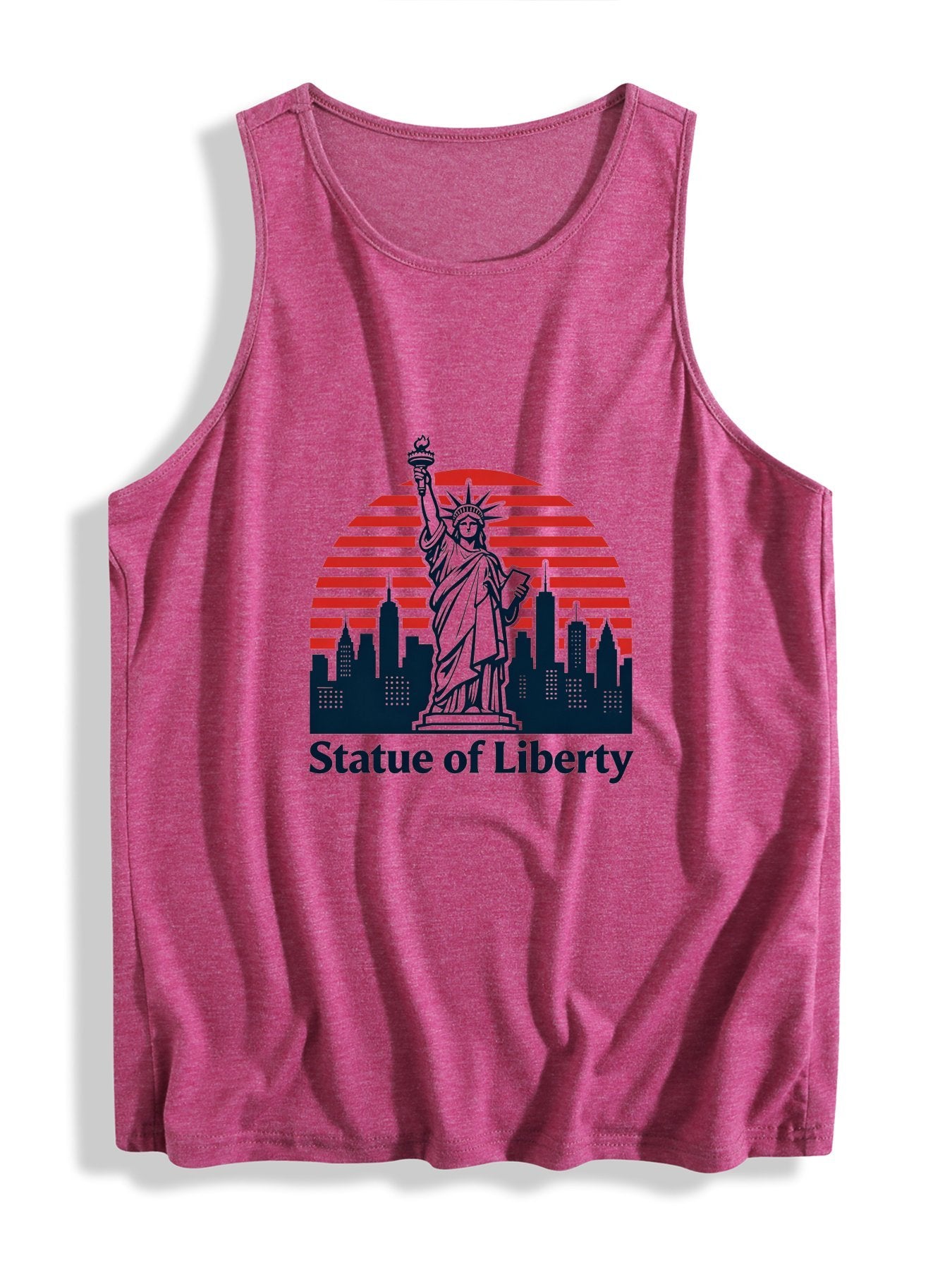 Women's USA 250th. "State of Liberty" Sleeveless T-shirt, Casual Cotton Daily Wear Tank Top