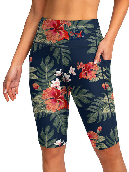 Women's Mid Thigh Swim Shorts, Stretchy Comfy Swimwear for Pool Party