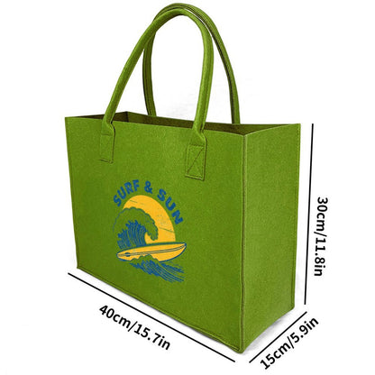 15.7"x11.8"x5.9" Eco-Friendly Felt Reusable Bag, Custom Logo & Pattern Printed Tote Bag, Multi-purpose Grocery & Travel Bag