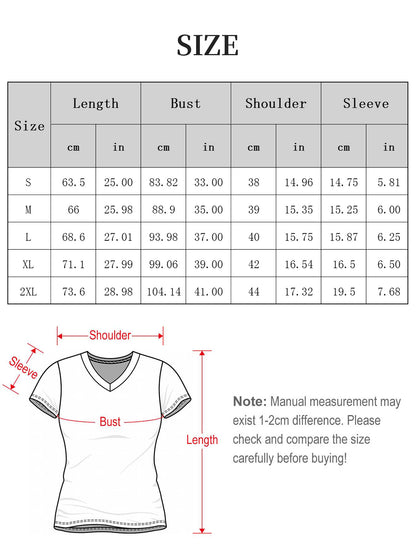 120g Pure Cotton V-neck Women's USA 250th.  Graphic T-Shirt,  Casual Cotton Tee for Daily Wear