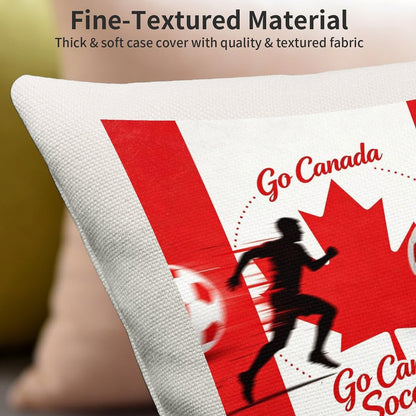100% Polyester Pillowcase , World Cup Canada Graphic Pillowcase with Unique Design, Perfect for Bedroom, Dorm and a Nice Gift