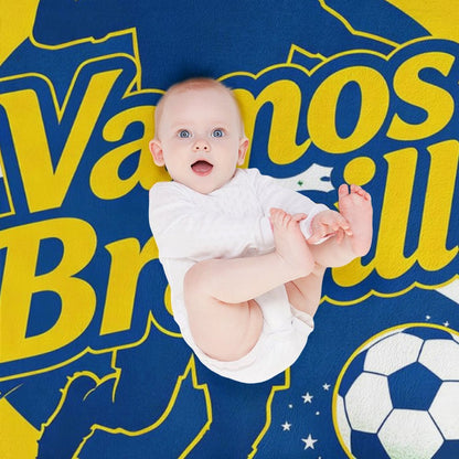 30" x 40" Polyester Blanket World Cup "Vamos Brasill" Graphic Blanket for Sofa & Relaxation