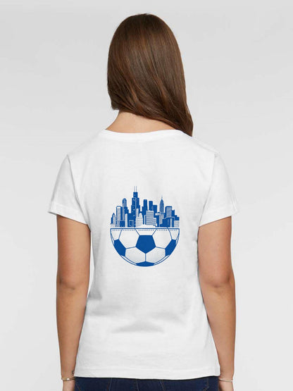 Pure Cotton V-neck Women's World Cup City Graphic T-Shirt, USA Casual Cotton Tee