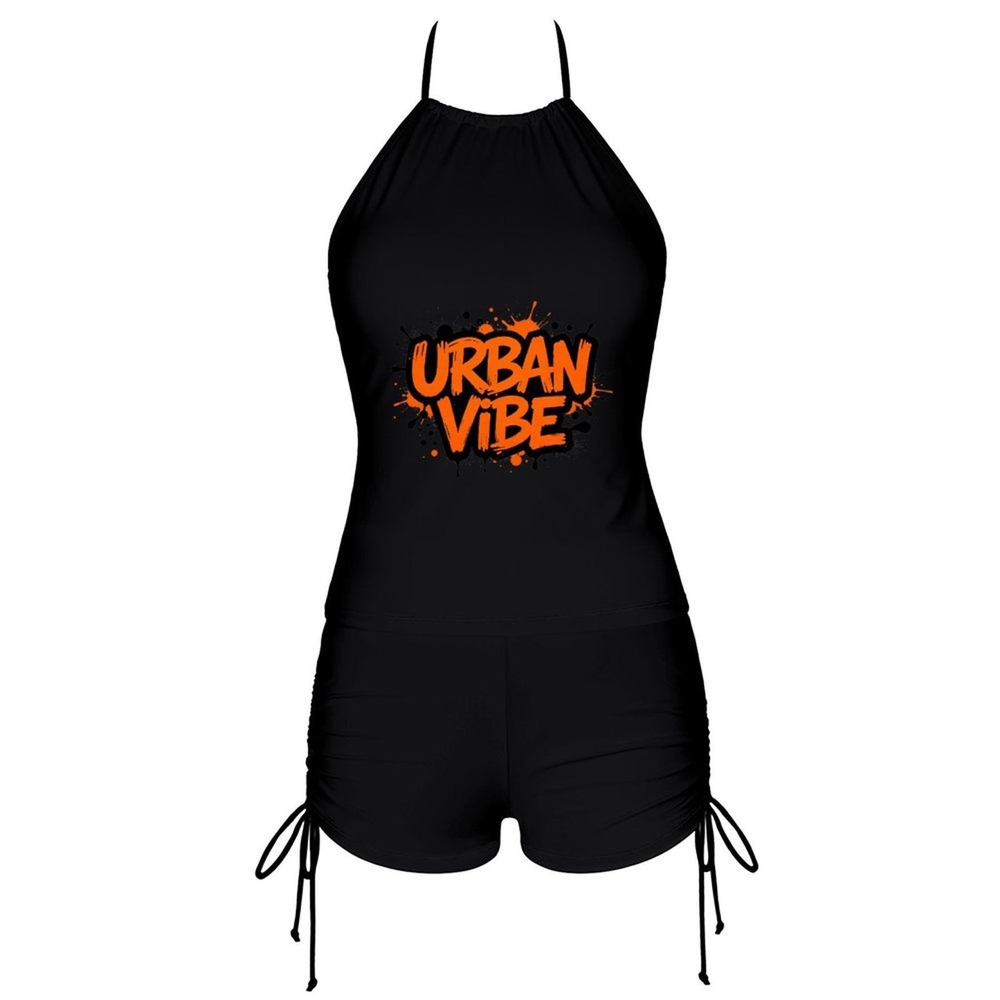 "Urban Vibe" Graphic Swimsuit Set, Women's Two Piece Bathing Suit for Beach & Vacation