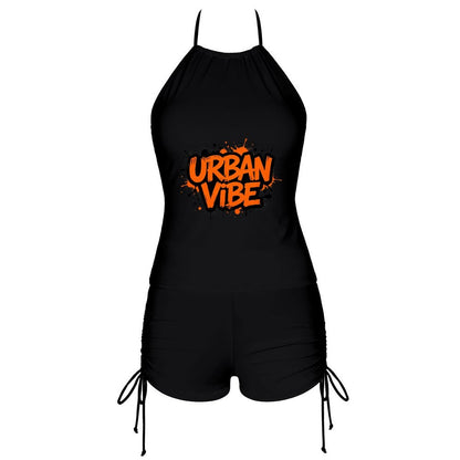 "Urban Vibe" Graphic Swimsuit Set, Women's Two Piece Bathing Suit for Beach & Vacation