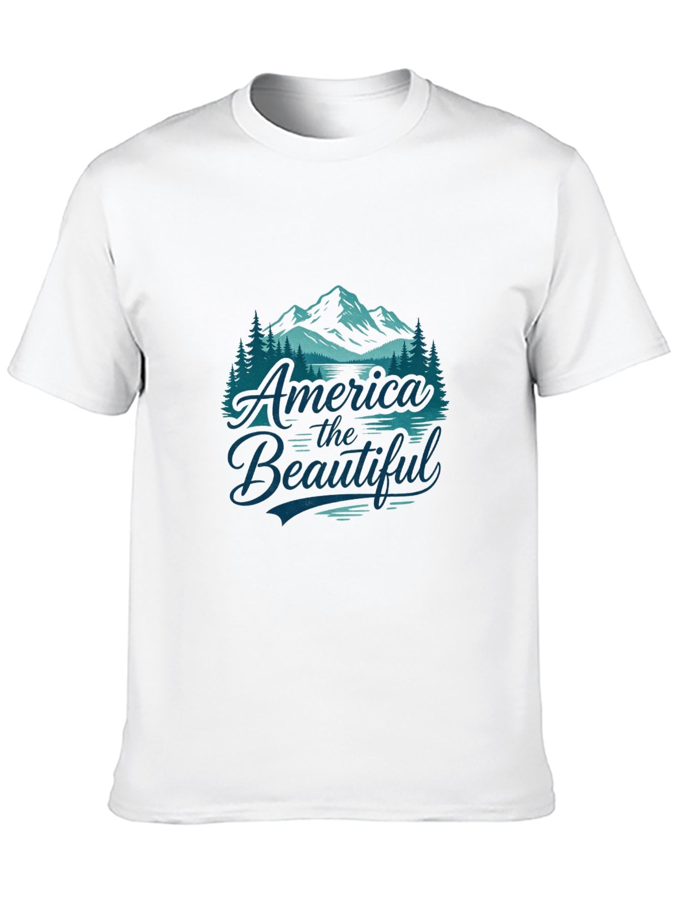 180g Pure Cotton Men's and Women's USA 250th. "America the Beautiful" Graphic T-Shirt, USA Casual Cotton Tee
