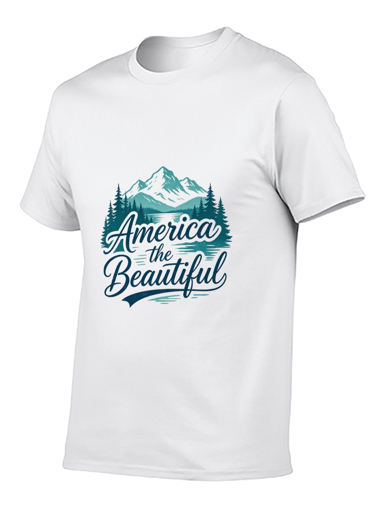 180g Pure Cotton Men's and Women's USA 250th. "America the Beautiful" Graphic T-Shirt, USA Casual Cotton Tee