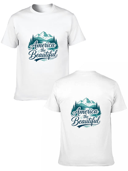 180g Pure Cotton Men's and Women's USA 250th. "America the Beautiful" Graphic T-Shirt, USA Casual Cotton Tee