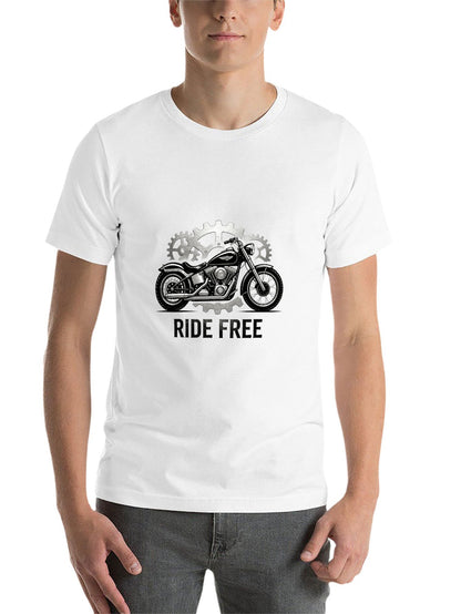 180g Pure Cotton Men's and Women's  "RIDE FREE" Graphic T-Shirt, USA Casual Cotton Tee