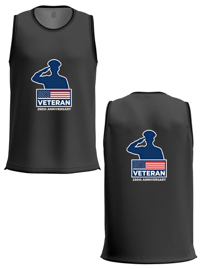Custom Adult Basketball Jersey Personalized Print Basketball Top, USA 250th. Veteran Graphic