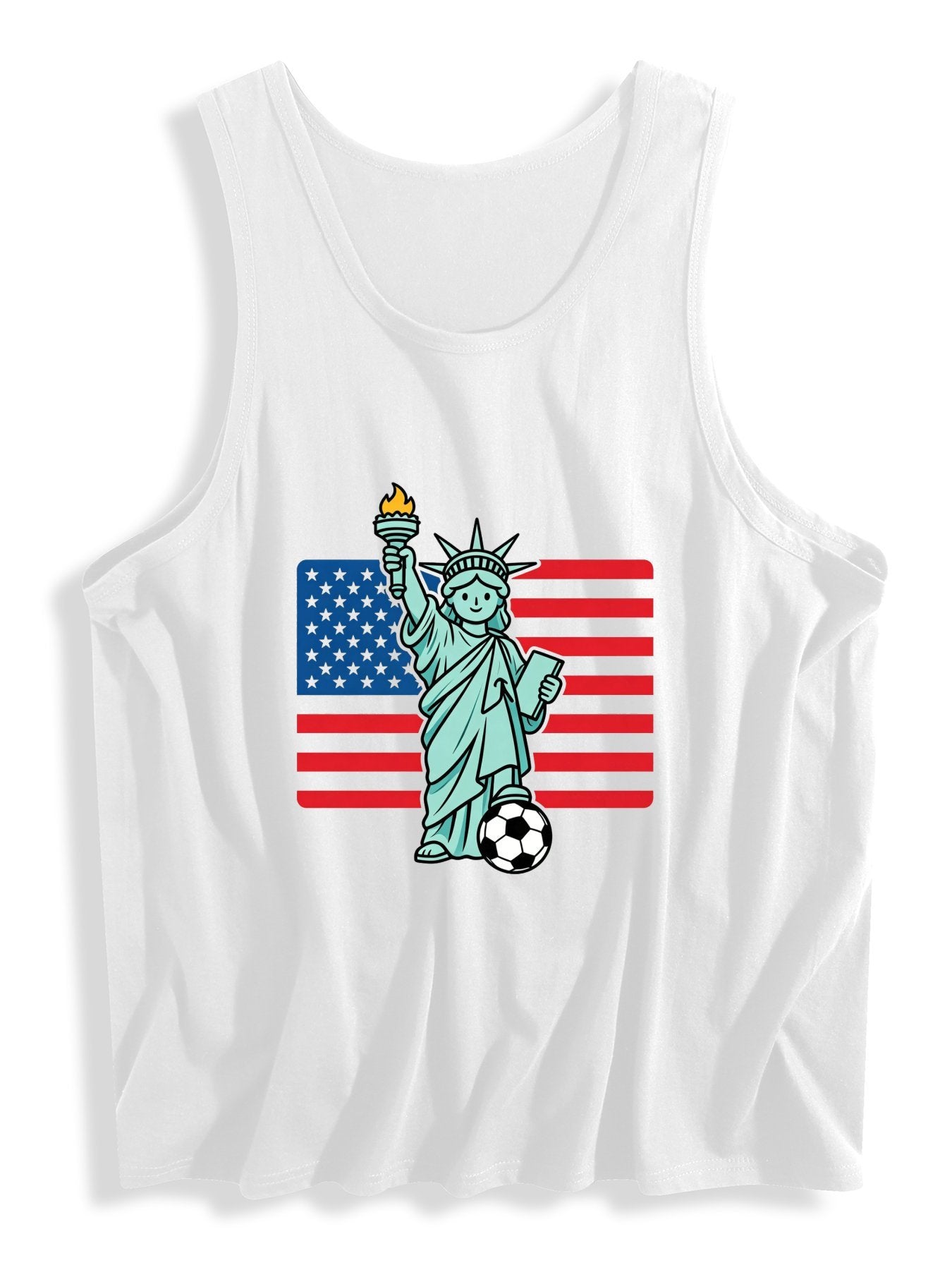180g Pure Cotton Men's USA Soccer Graphic T-Shirt, USA Casual Cotton Tee