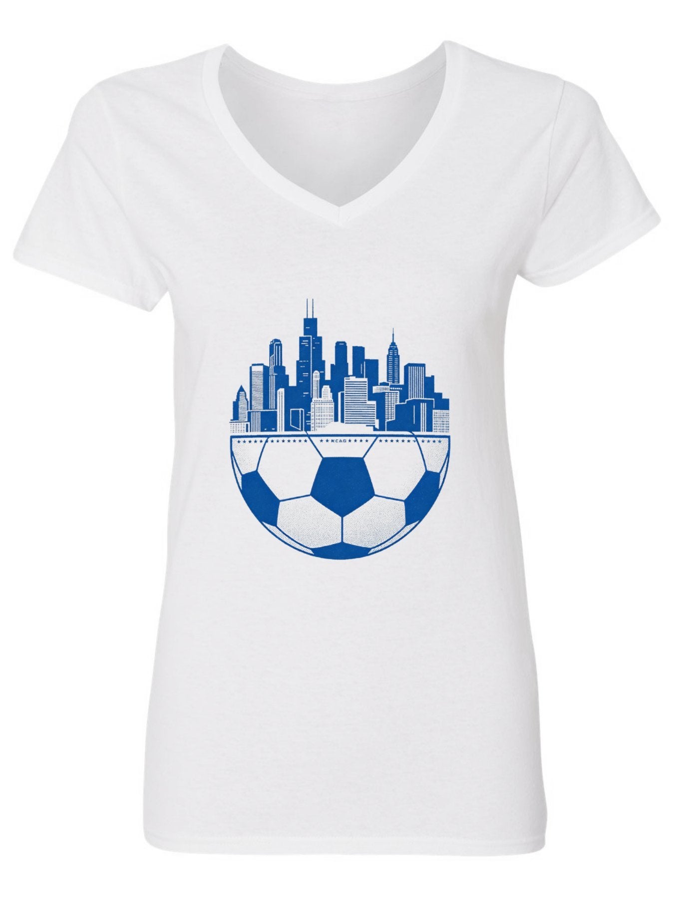 Pure Cotton V-neck Women's World Cup City Graphic T-Shirt, USA Casual Cotton Tee