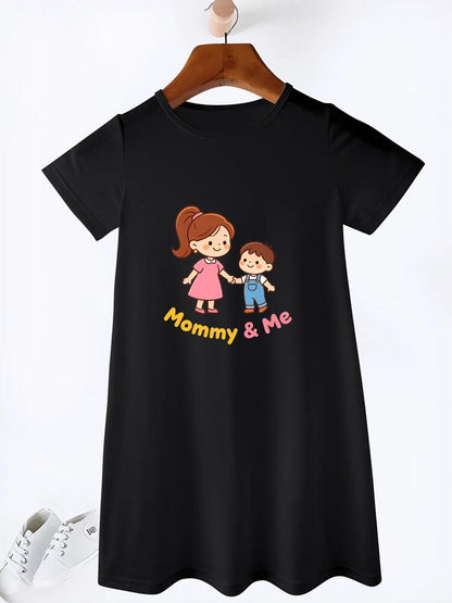 Funny Graphic Girls' Dress, Soft Breathable Fabric, Perfect Birthday Gift for Little Girls