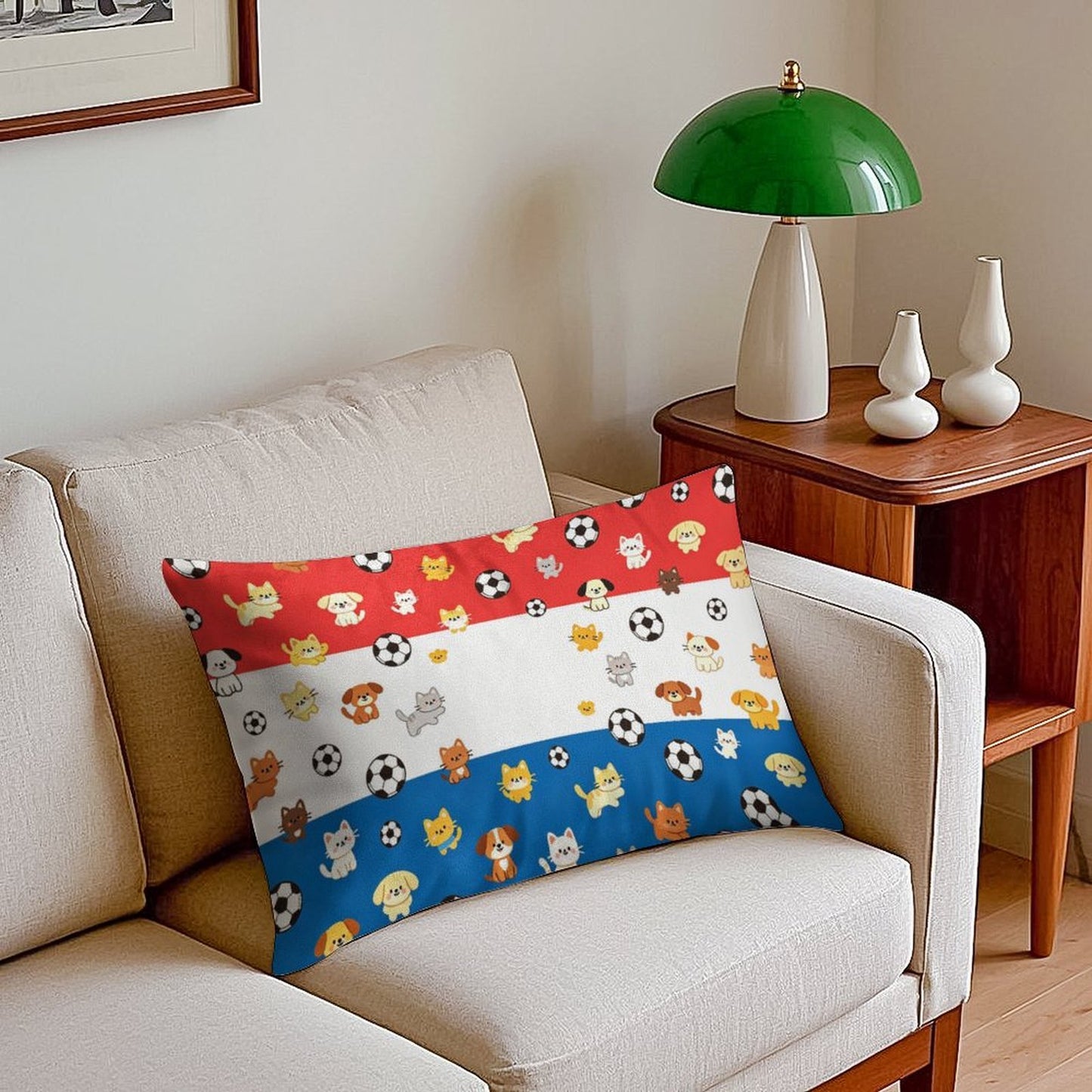 12"x20" Golden Velvet Pillowcase , World Cup Graphic Pillowcase with Unique design, Perfect for Bedroom, Dorm and a Nice Gift