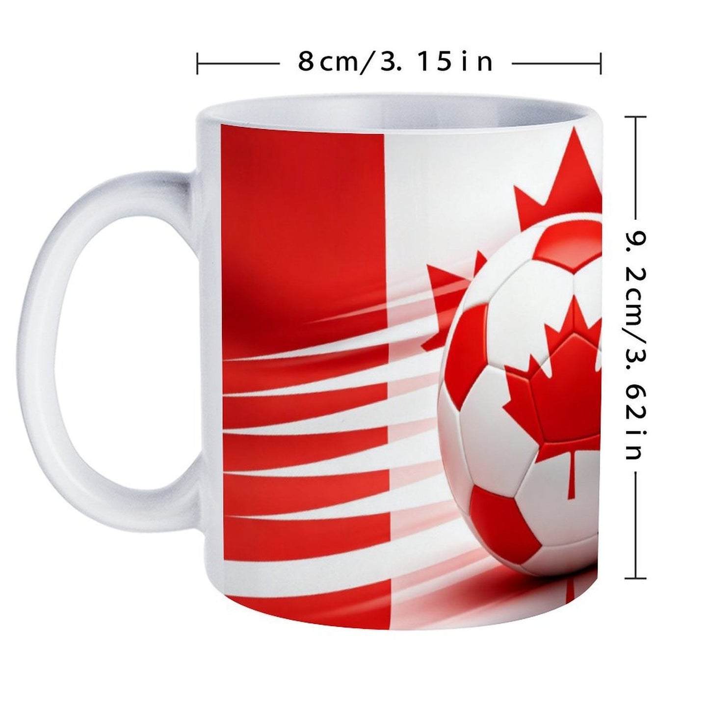 11Oz White Mug World Cup National-Canada Graphic Coffee Mug, 11oz Ceramic Daily Drink Cup