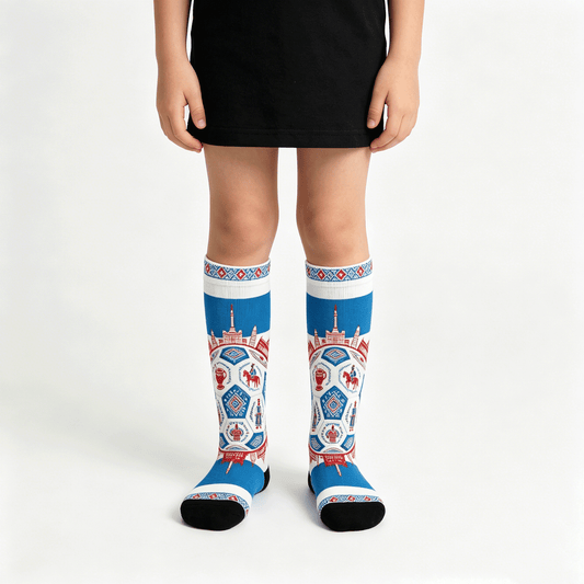 Boys & Girls Full Graphic Printed Socks ,World Cup 2026 Uruguay Graphic, Stretchy Casual Socks for Children