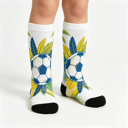 Boys & Girls Full Graphic Printed Socks ,World Cup 2026 Brazil Graphic, Stretchy Casual Socks for Children