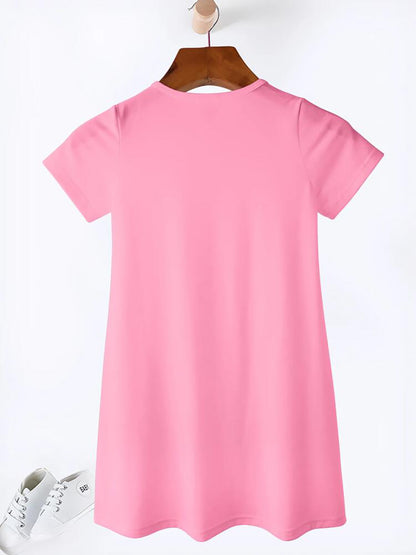 Funny Graphic Girls' Dress, Soft Breathable Fabric, Perfect Birthday Gift for Little Girls