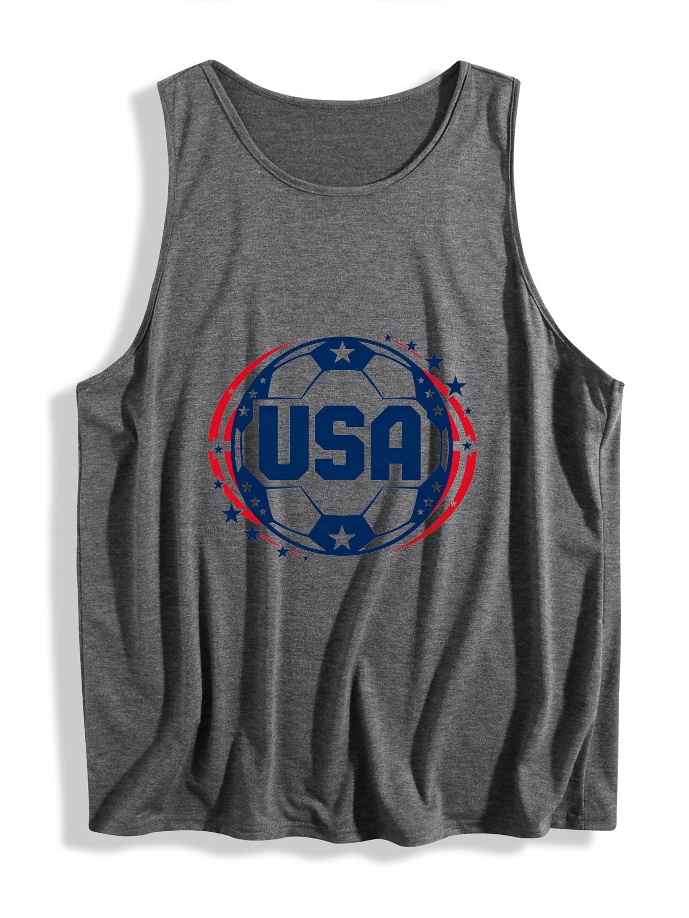Women's Soccer Fan Graphic Sleeveless T-shirt, Casual Cotton Daily Wear Tank Top